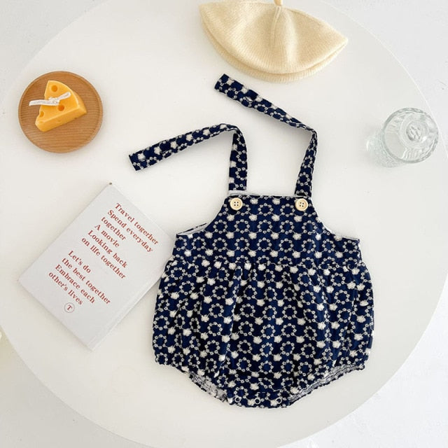 -ベビー サスペンダー ロンパース 丸襟 ブラウス【mh0000575】 - mamahalo shop - ノースリーブロンパース -  べビー服 - 子供服 - 男の子 - 女の子