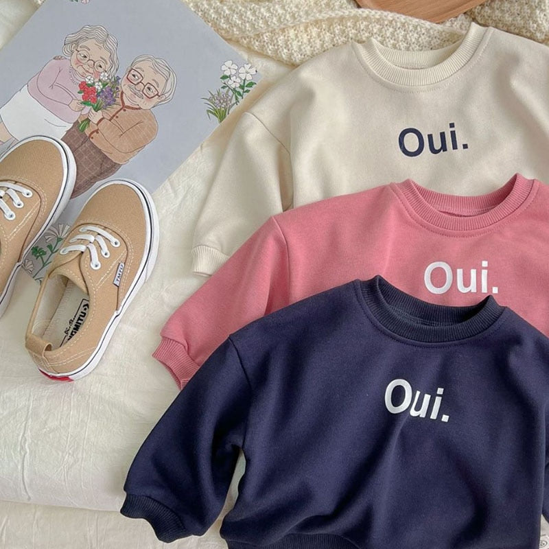 -ベビー レター ロゴ 長袖 スウェット トップス【mh0000582】 - mamahalo shop - 長袖Tシャツ -  べビー服 - 子供服 - 男の子 - 女の子