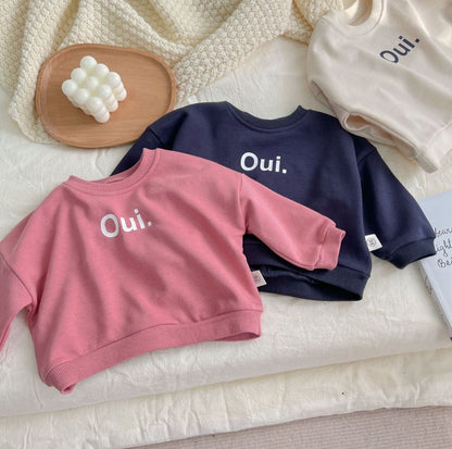 -ベビー レター ロゴ 長袖 スウェット トップス【mh0000582】 - mamahalo shop - 長袖Tシャツ -  べビー服 - 子供服 - 男の子 - 女の子