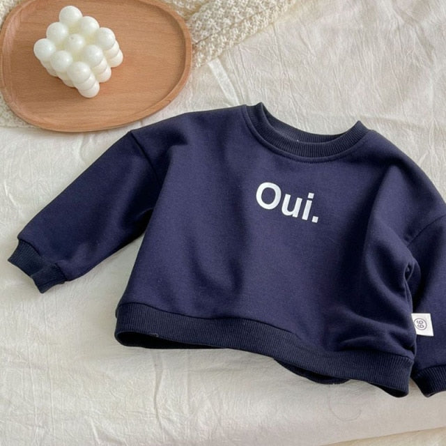 -ベビー レター ロゴ 長袖 スウェット トップス【mh0000582】 - mamahalo shop - 長袖Tシャツ -  べビー服 - 子供服 - 男の子 - 女の子