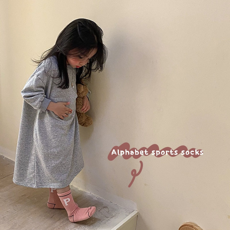 -ベビー キッズ アルファベット ソックス 靴下 4足セット - mamahalo shop - ベビー用靴下・タイツ -  べビー服 - 子供服 - 男の子 - 女の子