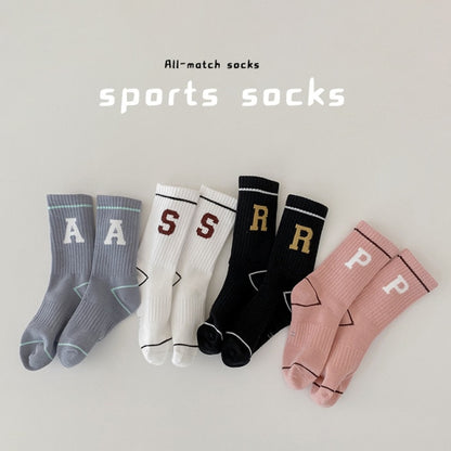 -ベビー キッズ アルファベット ソックス 靴下 4足セット - mamahalo shop - ベビー用靴下・タイツ -  べビー服 - 子供服 - 男の子 - 女の子