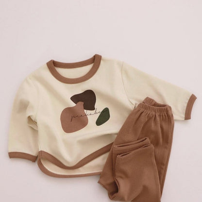 -ベビー キッズ 幾何学 セットアップ 長袖 トップス パンツ - mamahalo shop - 長袖パジャマ -  べビー服 - 子供服 - 男の子 - 女の子