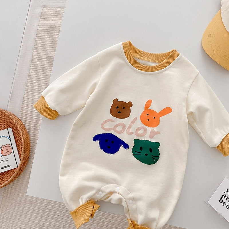 -☺︎ ベビー アニマル ロンパース - mamahalo shop - 長袖ロンパース -  べビー服 - 子供服 - 男の子 - 女の子