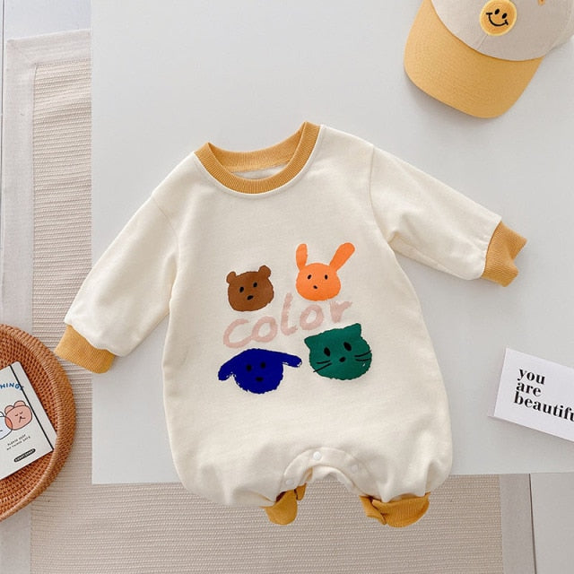 -☺︎ ベビー アニマル ロンパース - mamahalo shop - 長袖ロンパース -  べビー服 - 子供服 - 男の子 - 女の子