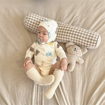 -☺︎ ベビー くま 長袖 パジャマ セット ロンパース 帽子 トップス パンツ - mamahalo shop - 長袖パジャマ -  べビー服 - 子供服 - 男の子 - 女の子