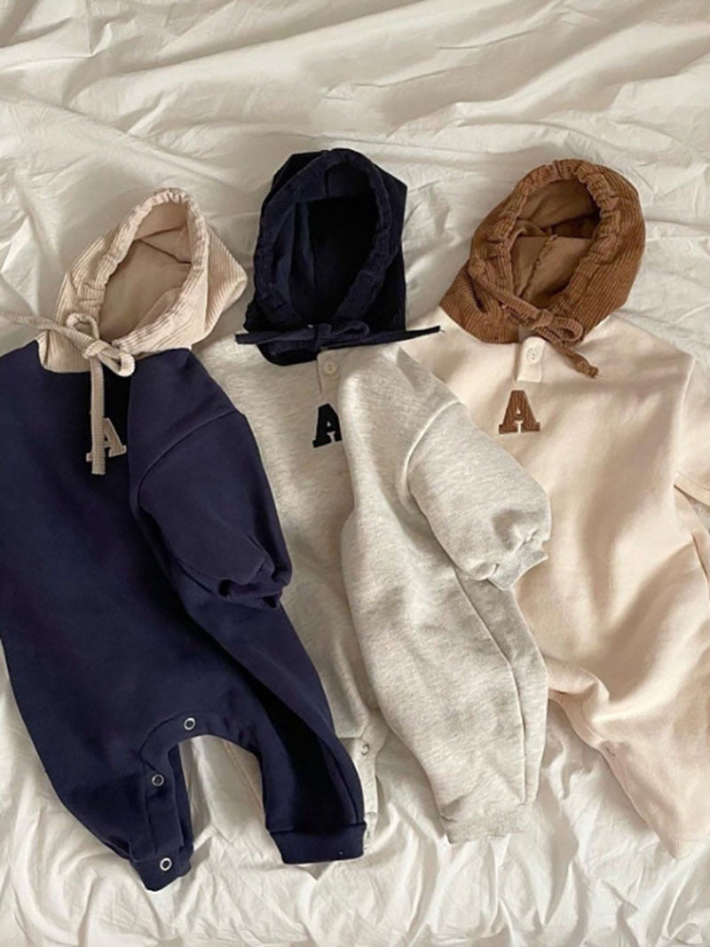 -ベビー レーター 刺繍 ロンパース ジャンプスーツ - mamahalo shop - 長袖ロンパース -  べビー服 - 子供服 - 男の子 - 女の子