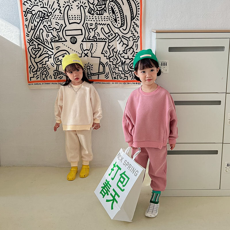-キッズ セットアップ 長袖 スウェット トップス パンツ - mamahalo shop - 長袖セットアップ -  べビー服 - 子供服 - 男の子 - 女の子