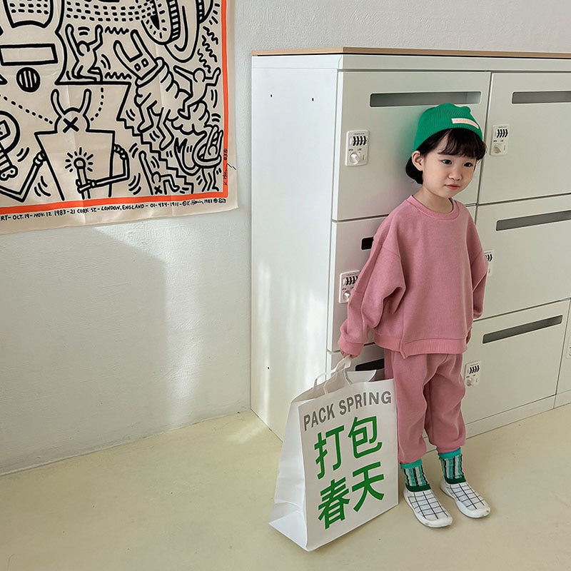 -キッズ セットアップ 長袖 スウェット トップス パンツ - mamahalo shop - 長袖セットアップ -  べビー服 - 子供服 - 男の子 - 女の子