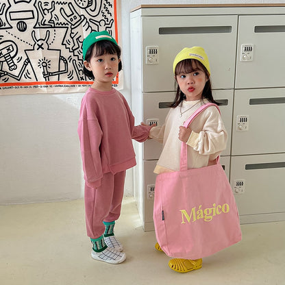 -キッズ セットアップ 長袖 スウェット トップス パンツ - mamahalo shop - 長袖セットアップ -  べビー服 - 子供服 - 男の子 - 女の子