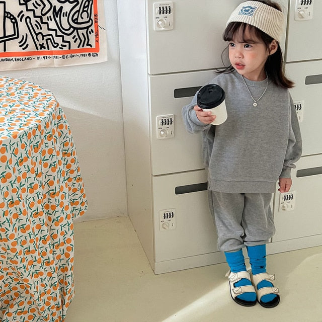 -キッズ セットアップ 長袖 スウェット トップス パンツ - mamahalo shop - 長袖セットアップ -  べビー服 - 子供服 - 男の子 - 女の子