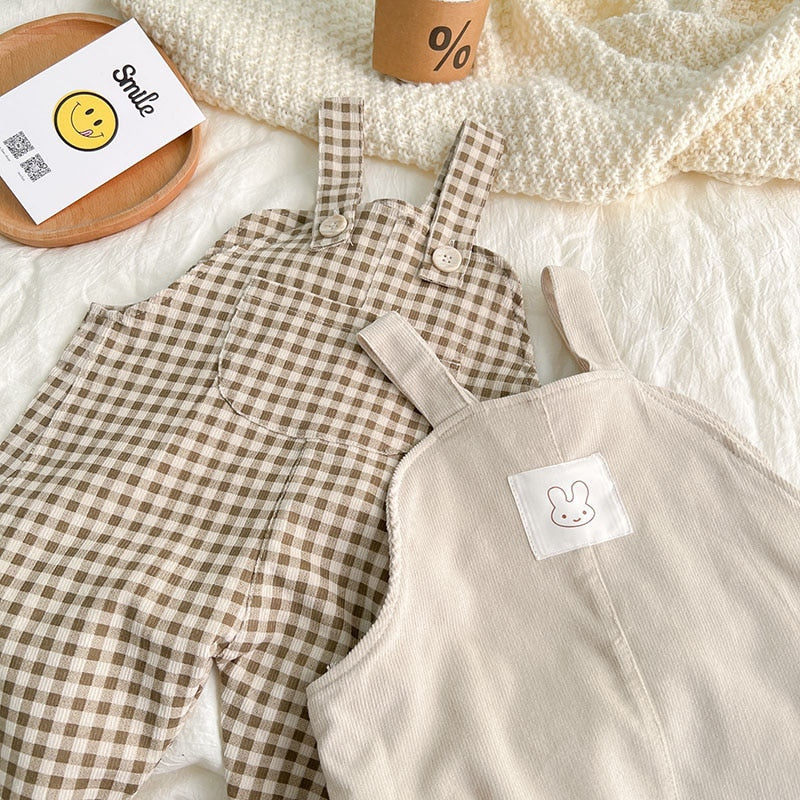 -ベビー チェック 無地 サロペット オーバーオール【mh0000591】 - mamahalo shop - オーバーオール -  べビー服 - 子供服 - 男の子 - 女の子