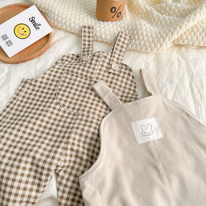 -ベビー チェック 無地 サロペット オーバーオール【mh0000591】 - mamahalo shop - オーバーオール -  べビー服 - 子供服 - 男の子 - 女の子