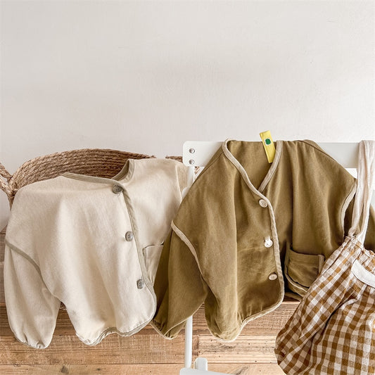 -キッズ コットン カーディガンジャケット - mamahalo shop - ショートコート・ジャケット・ジャンパー -  べビー服 - 子供服 - 男の子 - 女の子