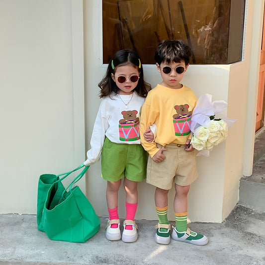 -☺︎ キッズ くま ベア 長袖 トップス - mamahalo shop - 長袖Tシャツ -  べビー服 - 子供服 - 男の子 - 女の子