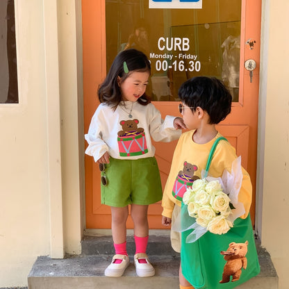 -☺︎ キッズ くま ベア 長袖 トップス - mamahalo shop - 長袖Tシャツ -  べビー服 - 子供服 - 男の子 - 女の子