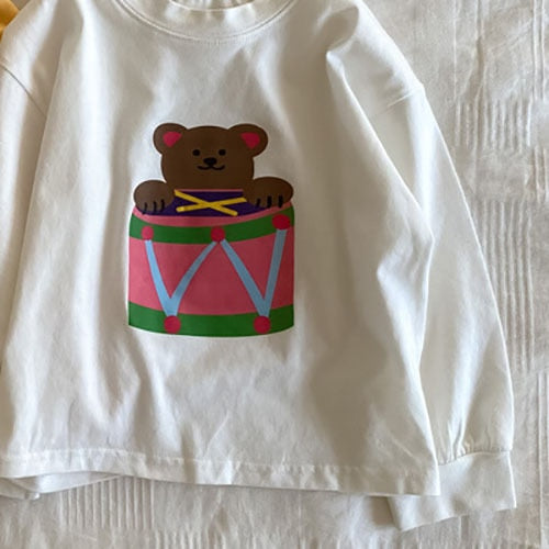 -☺︎ キッズ くま ベア 長袖 トップス - mamahalo shop - 長袖Tシャツ -  べビー服 - 子供服 - 男の子 - 女の子