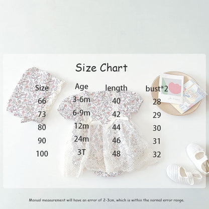 -ベビー フラワー レース 半袖 ロンパース 帽子 セット【mh0000605】 - mamahalo shop - 半袖ロンパース -  べビー服 - 子供服 - 男の子 - 女の子