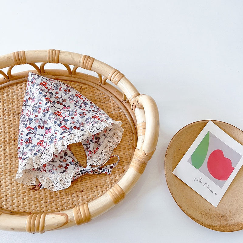 -ベビー フラワー レース 半袖 ロンパース 帽子 セット【mh0000605】 - mamahalo shop - 半袖ロンパース -  べビー服 - 子供服 - 男の子 - 女の子