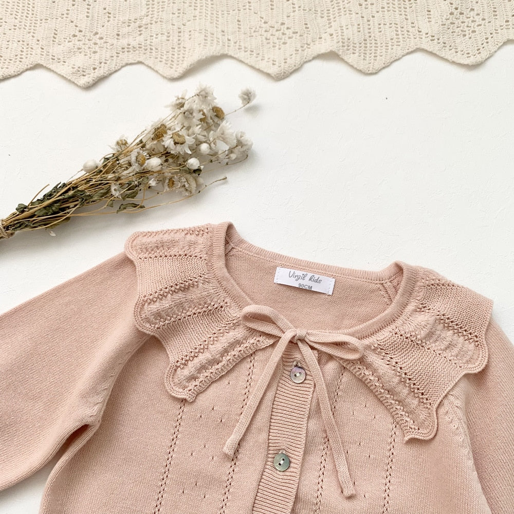 -キッズ レース ニット フリル カーディガン 50243549 - mamahalo shop - カーディガン・パーカー -  べビー服 - 子供服 - 男の子 - 女の子