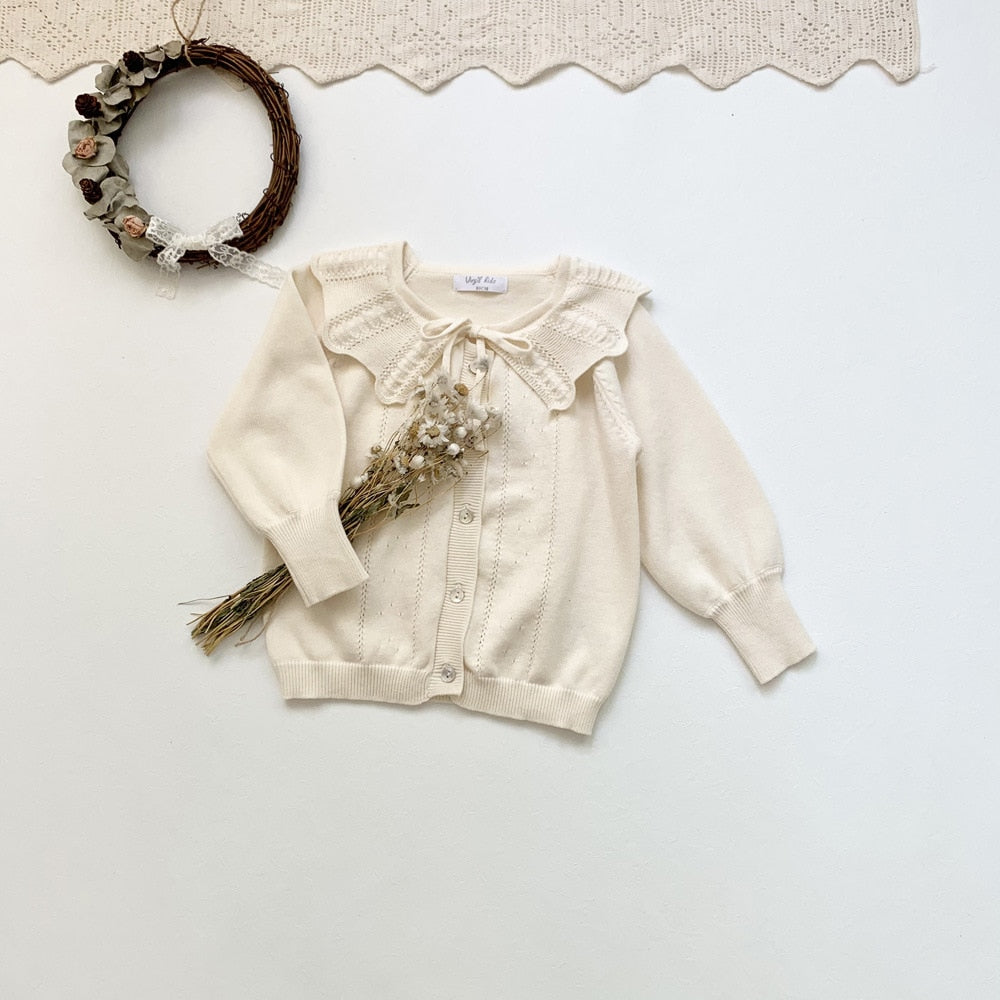 -キッズ レース ニット フリル カーディガン 50243549 - mamahalo shop - カーディガン・パーカー -  べビー服 - 子供服 - 男の子 - 女の子