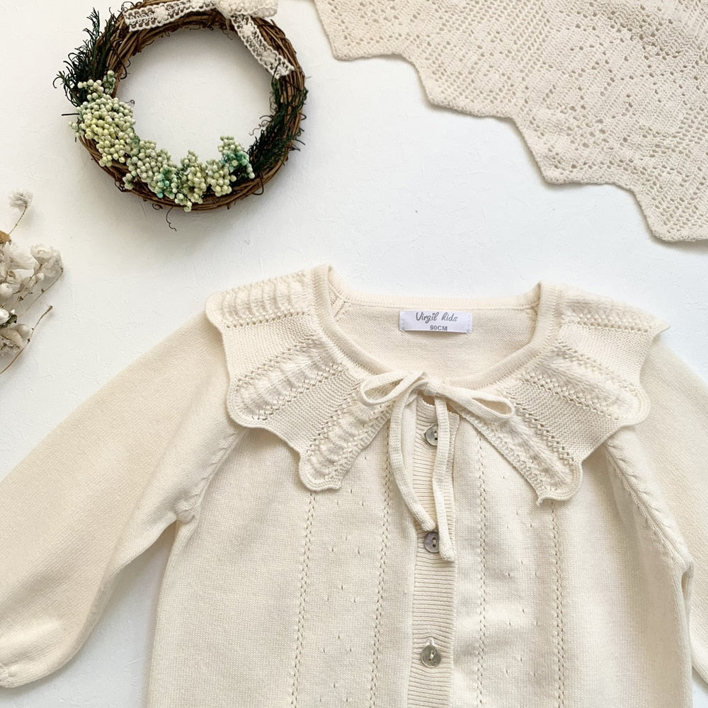 -キッズ レース ニット フリル カーディガン 50243549 - mamahalo shop - カーディガン・パーカー -  べビー服 - 子供服 - 男の子 - 女の子