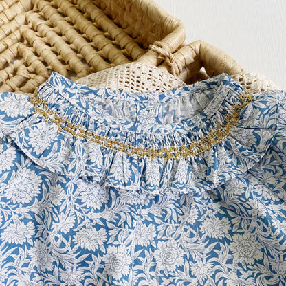 -キッズ フラワー 長袖ブラウス トップス - mamahalo shop - 長袖シャツ・ブラウス -  べビー服 - 子供服 - 男の子 - 女の子