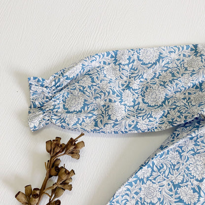 -キッズ フラワー 長袖ブラウス トップス - mamahalo shop - 長袖シャツ・ブラウス -  べビー服 - 子供服 - 男の子 - 女の子