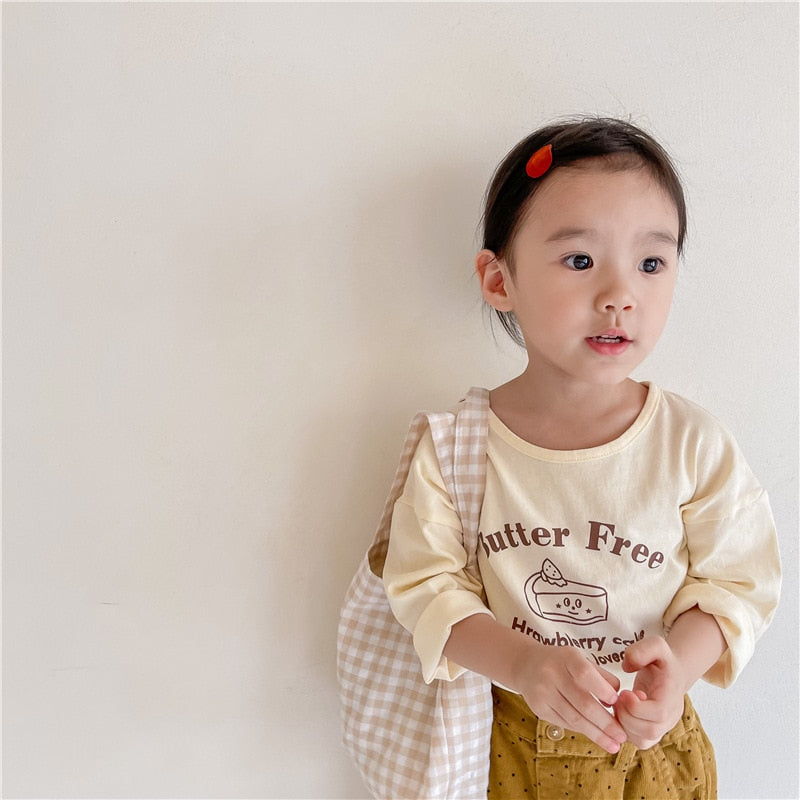 -キッズ ショートケーキ Tシャツ - mamahalo shop - 長袖Tシャツ -  べビー服 - 子供服 - 男の子 - 女の子