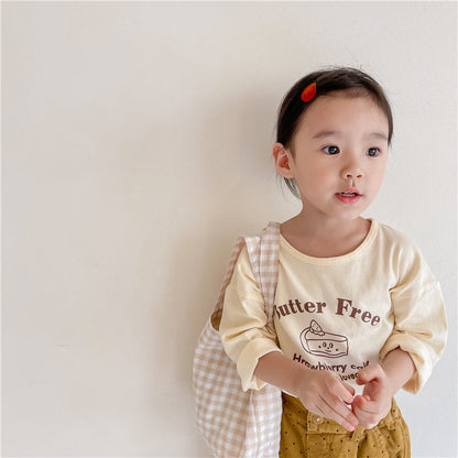 -キッズ ショートケーキ Tシャツ - mamahalo shop - 長袖Tシャツ -  べビー服 - 子供服 - 男の子 - 女の子