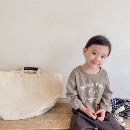 -キッズ ショートケーキ Tシャツ - mamahalo shop - 長袖Tシャツ -  べビー服 - 子供服 - 男の子 - 女の子