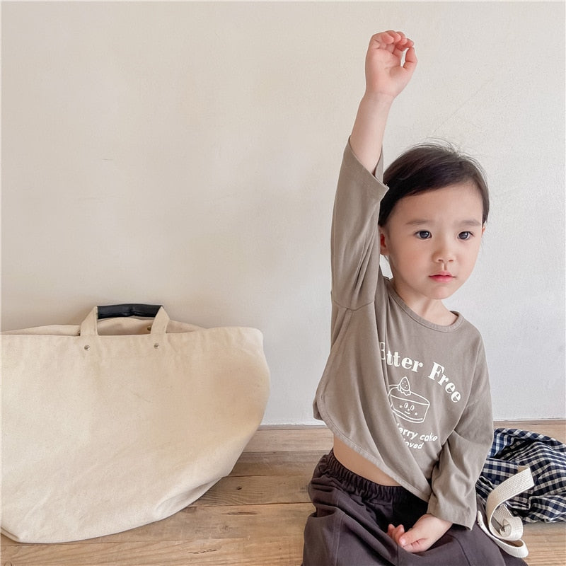 -キッズ ショートケーキ Tシャツ - mamahalo shop - 長袖Tシャツ -  べビー服 - 子供服 - 男の子 - 女の子