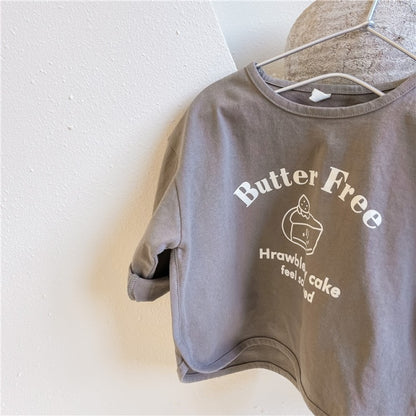 -キッズ ショートケーキ Tシャツ - mamahalo shop - 長袖Tシャツ -  べビー服 - 子供服 - 男の子 - 女の子