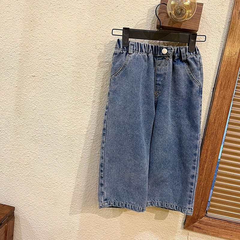 デニムパンツ Dark Blue / 80cm キッズ デニム ルーズ ワイド ストレート パンツ ジーンズ【mh0000907】