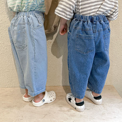 デニムパンツ キッズ デニム ルーズ アンクル パンツ ジーンズ【mh0001167】