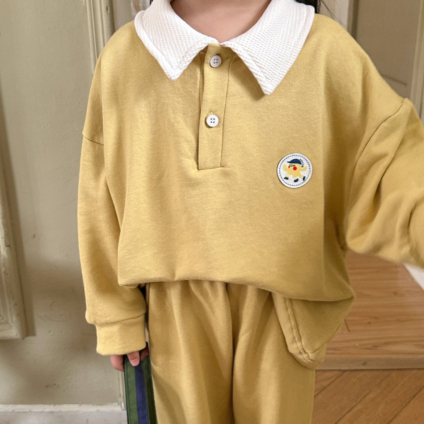 長袖セットアップ キッズ セットアップ 長袖 ポロ襟 トップス パンツ【mh0001198】