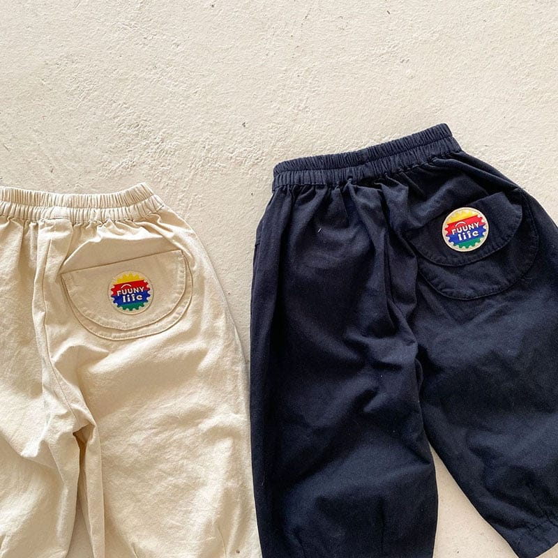 ロングパンツ・スウェットパンツ キッズ レインボー パッチ ルーズ パンツ【mh0001478】