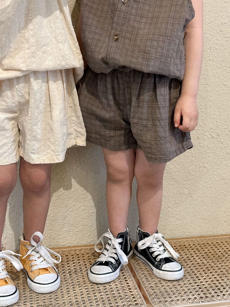 ノースリーブセットアップ キッズ セットアップ ノースリーブ シャツ トップス ルーズ ショートパンツ【mh0001653】
