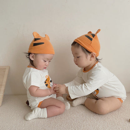 半袖ロンパース ベビー タイガー 虎 長袖 半袖 しっぽ付き ロンパース【mh0000711】