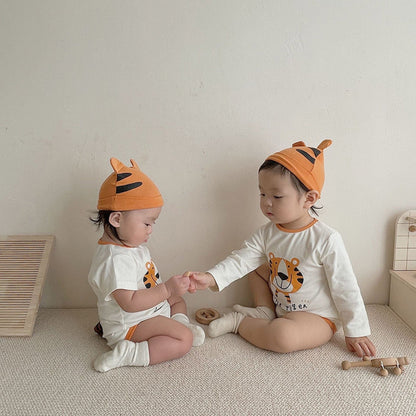 半袖ロンパース ベビー タイガー 虎 長袖 半袖 しっぽ付き ロンパース【mh0000711】