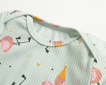 長袖ロンパース ベビー ポテト くるま プリント 長袖 ロンパース【mh0000468】