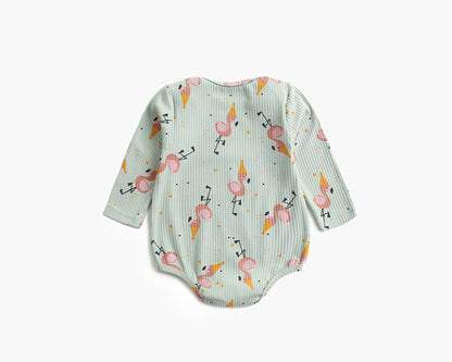 長袖ロンパース ベビー ポテト くるま プリント 長袖 ロンパース【mh0000468】