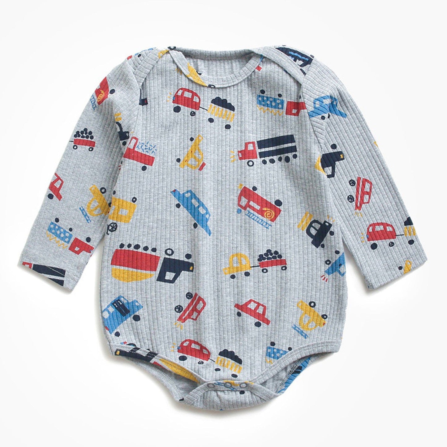 長袖ロンパース ベビー ポテト くるま プリント 長袖 ロンパース【mh0000468】