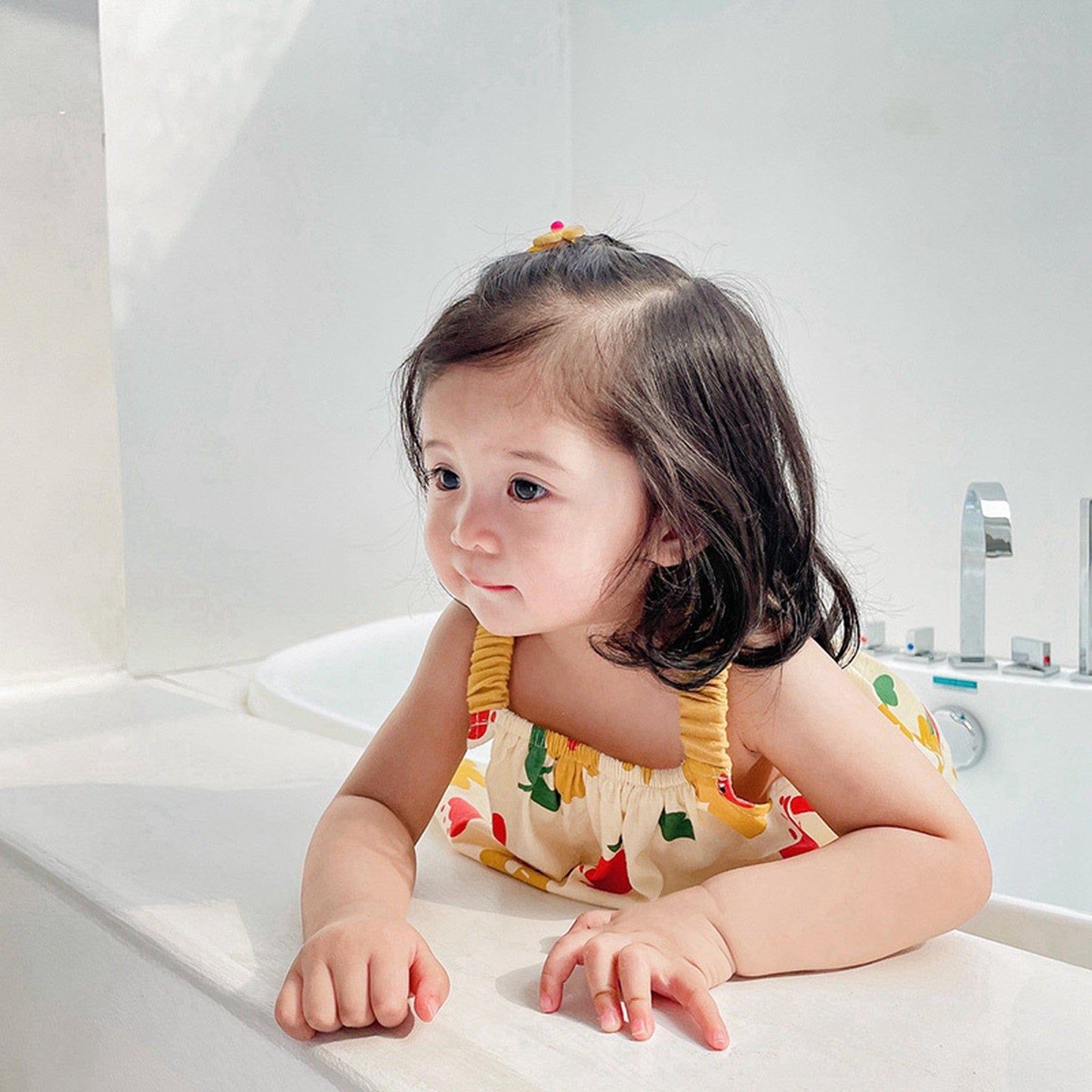 ノースリーブセットアップ ベビー フラワー セットアップ キャミソール トップス ブルマ パンツ【mh0000709】