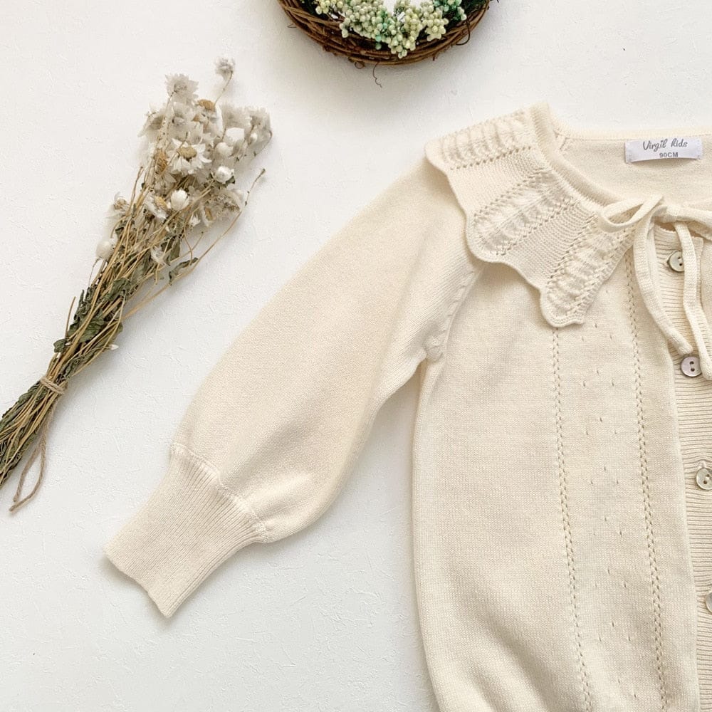 カーディガン・パーカー キッズ レース ニット フリル カーディガン【mh0000609】