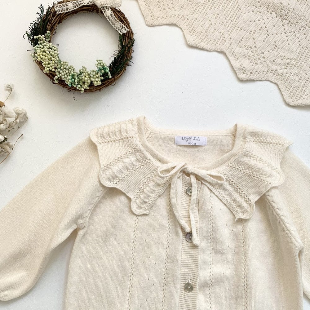 カーディガン・パーカー キッズ レース ニット フリル カーディガン【mh0000609】