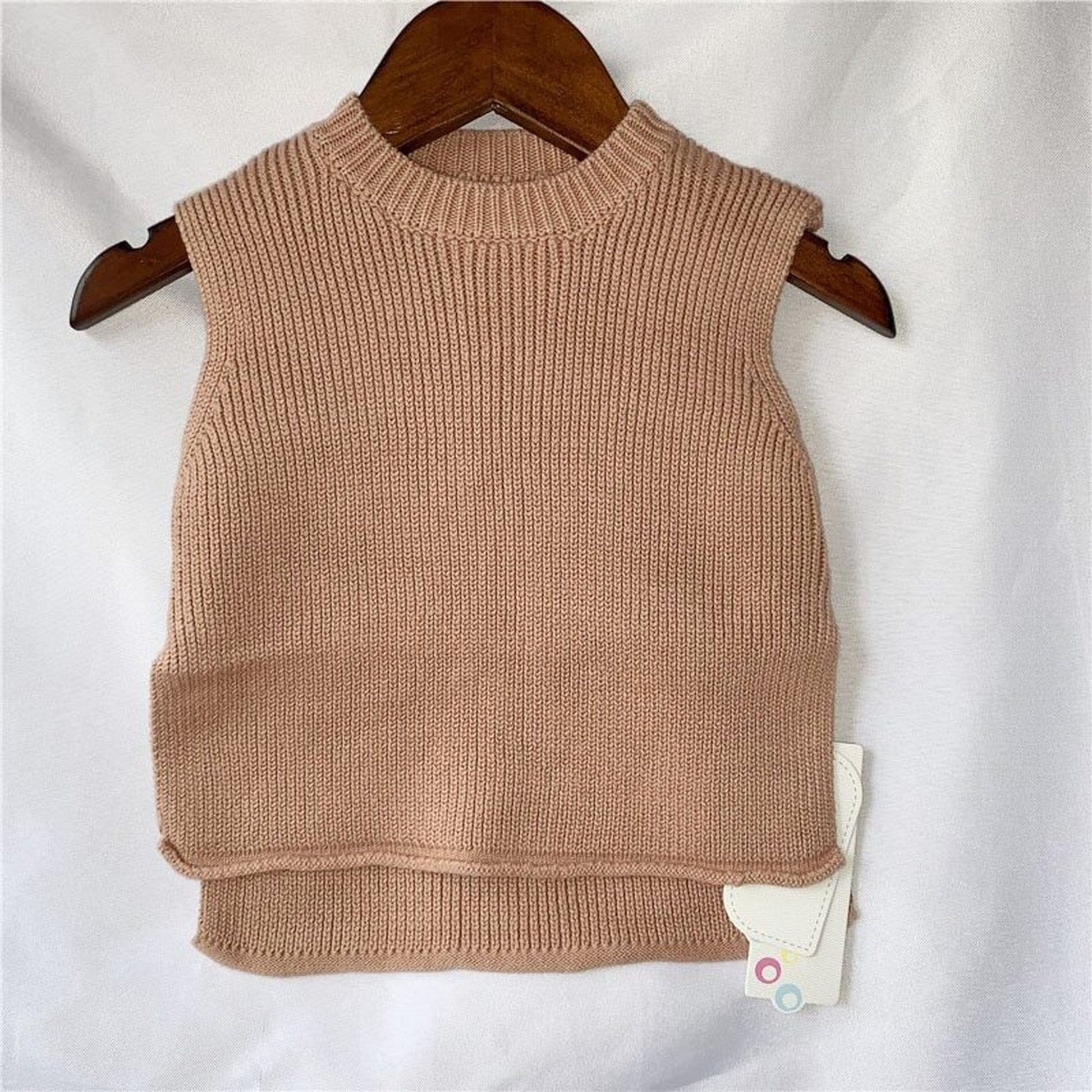 ベスト Brown / 9M 73cm ベビー ニット サイドオープン ベスト【mh0000314】