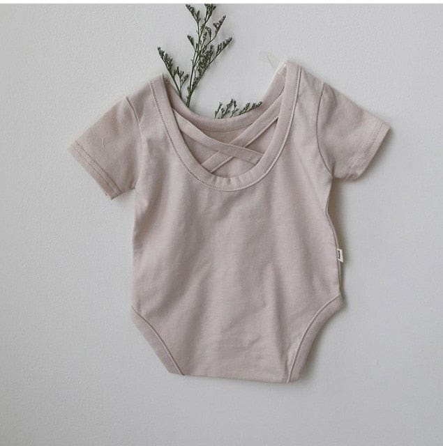 半袖ロンパース Khaki Rompers / 6M 66cm ベビー ギンガム バッククロス ロンパース トップス【mh0000526】