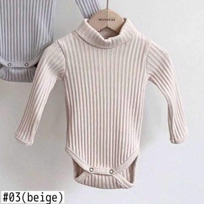 長袖ロンパース ベビー タートル ハイネック ロンパース【mh0000222】