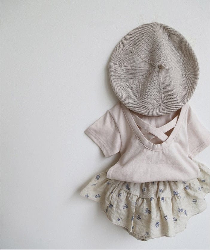 半袖ロンパース ベビー ギンガム バッククロス ロンパース トップス【mh0000526】